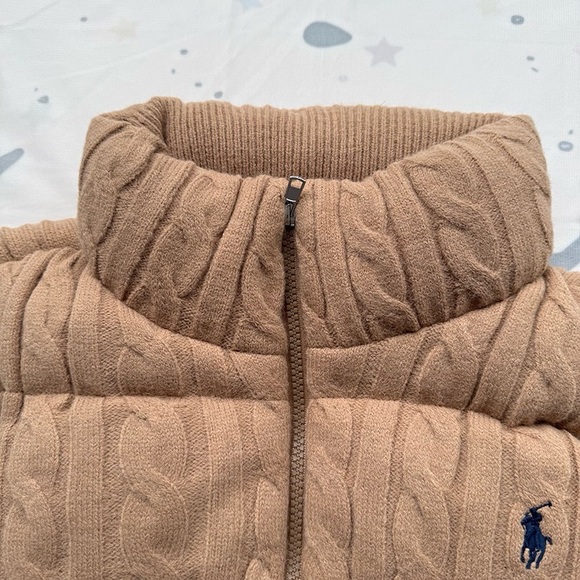 Ralph Lauren Tan Knitted Quilted Vest - Picture 5 of 10